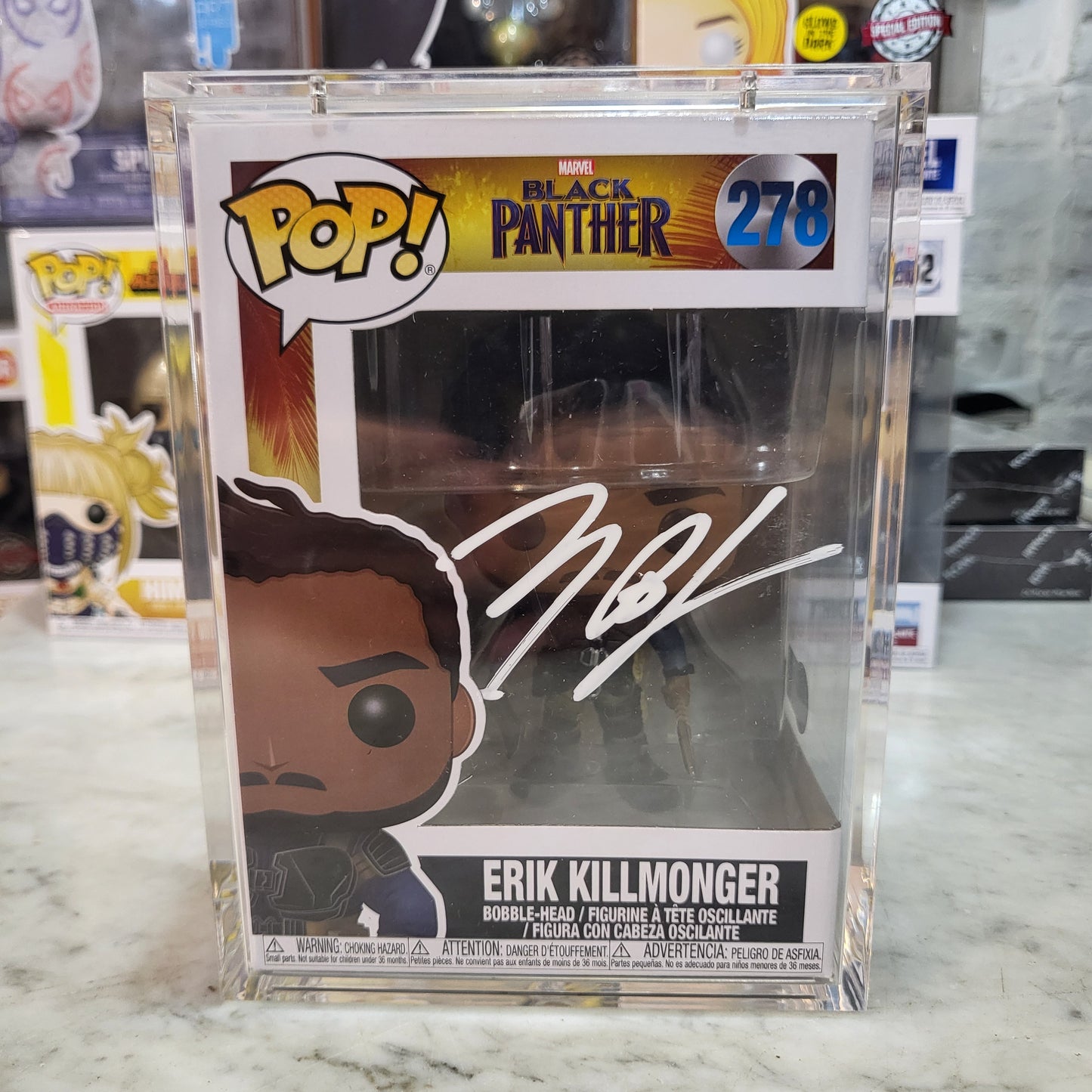 Marvel Black Panther - Erik Killmonger [Signed by Michael B Jordan Beckett Authenticated with Popshield Armor] #278