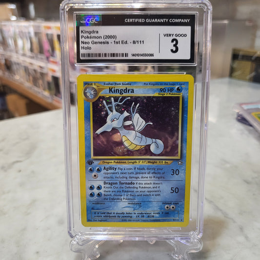 Pokemon TCG - 2000 1st Edition Neo Genesis Holo Kingdra - CGC 3