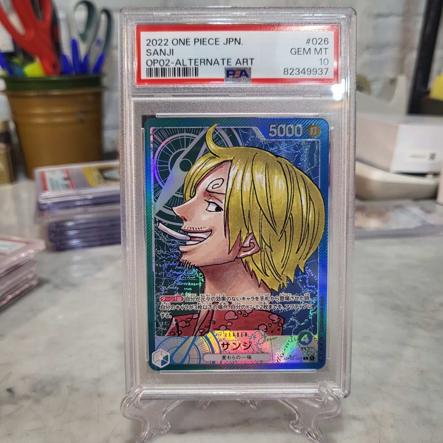 One Piece TCG - Alternate Art Leader Sanji [PSA 10]