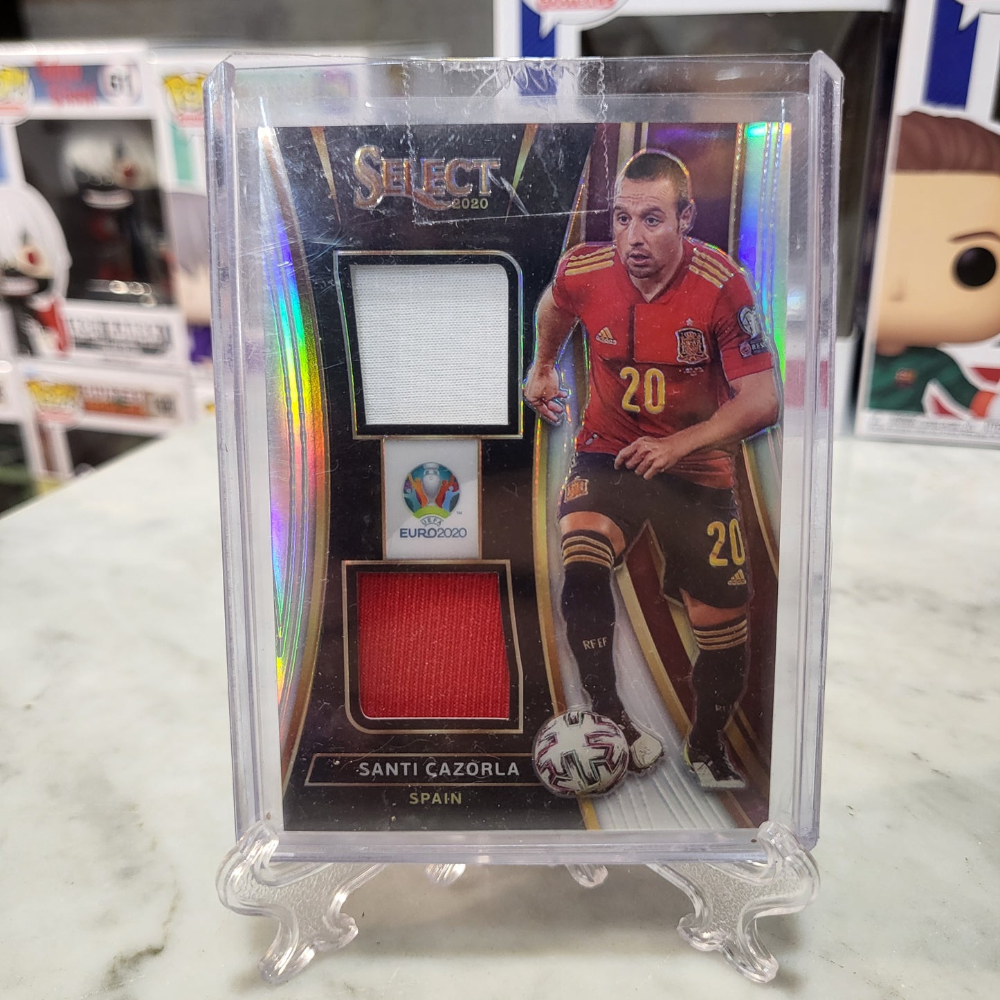 2020 Panini Select UEFA Euro Soccer Silver Prizm Santi Cazorla Spain Dual Jersey