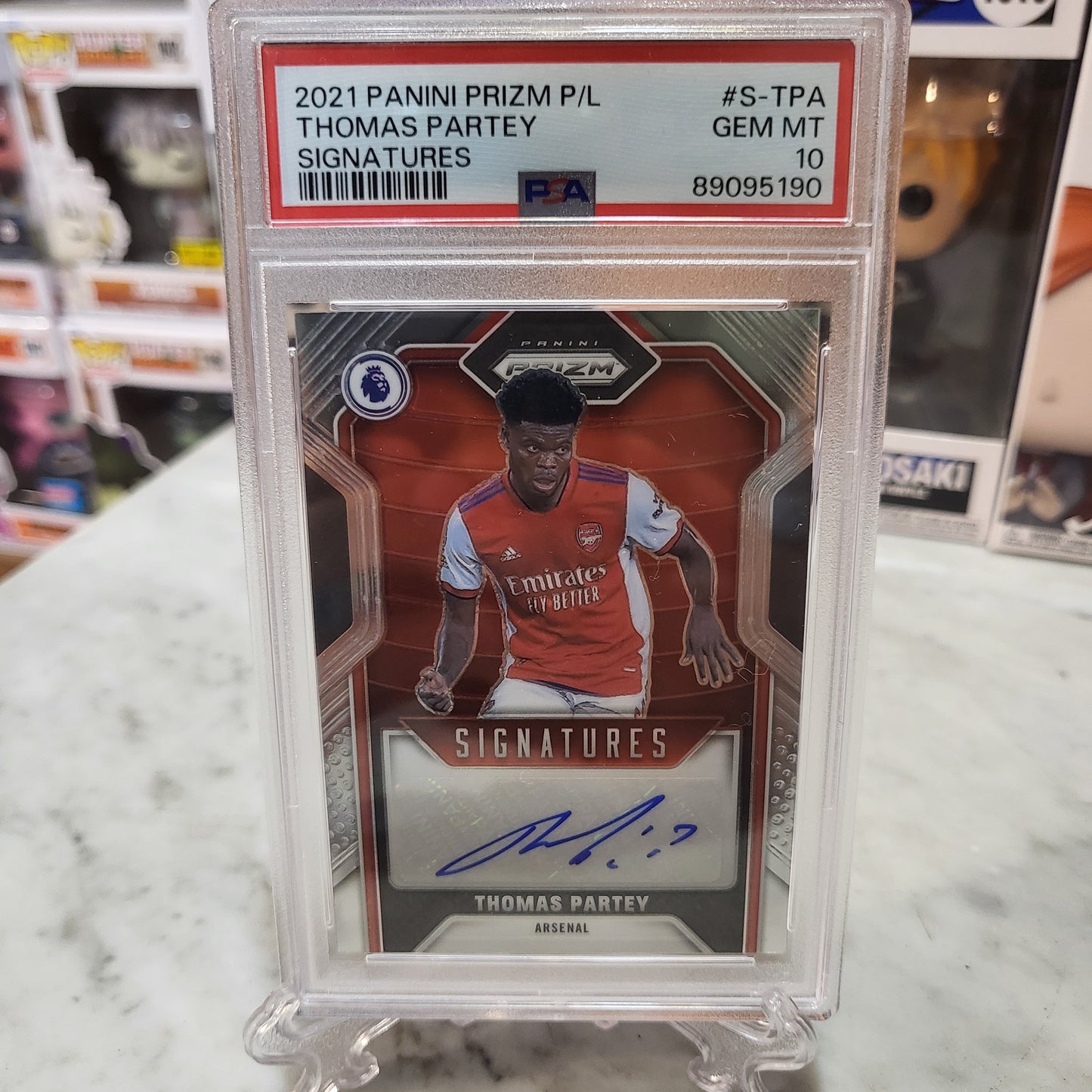 2021 Panini Prizm Premier League Soccer Thomas Partey Signed AUTO PSA 10