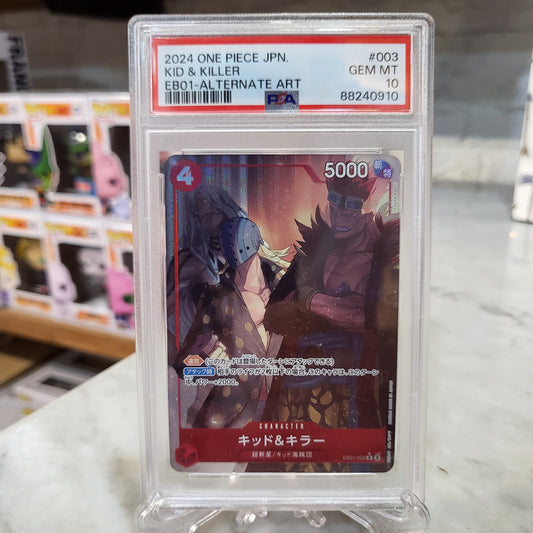 One Piece TCG- Japanese EB01 Alternate Art #003 Kid & Killer PSA 10 GEM MINT