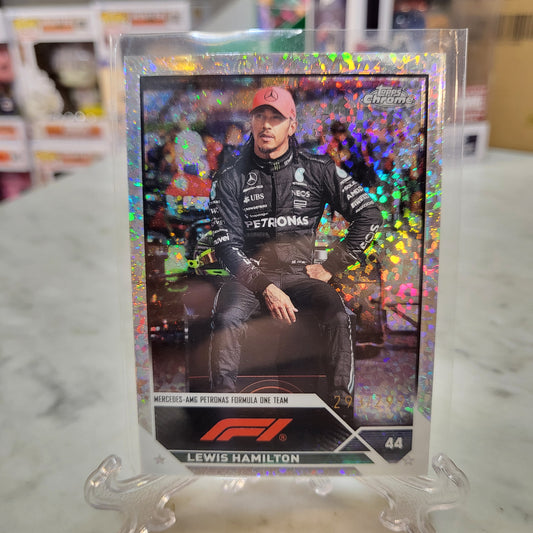 2023 Topps F1 Formula 1 Chrome Lewis Hamilton mini diamonds refractor 293/299