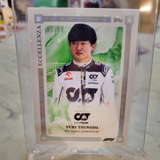 2023 Topps Eccellenza F1 Formula 1 Yuki Tsunoda green parallel 92/99