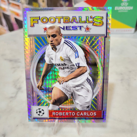 2021-22 Topps Finest Flashbacks UCL Soccer Prism Refractor Roberto Carlos /35