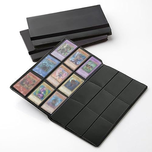 360 Pockets Trading Card Sleeves, Side Loading Pocket Binder (Black 360)