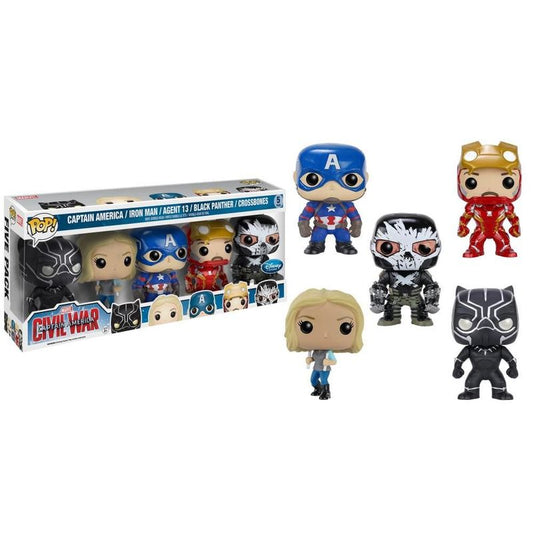 Marvel - Captain America, Iron Man, Black Panther Agent 13 & Crossbones [LE5000cs Disney Exclusive 5 Pack]