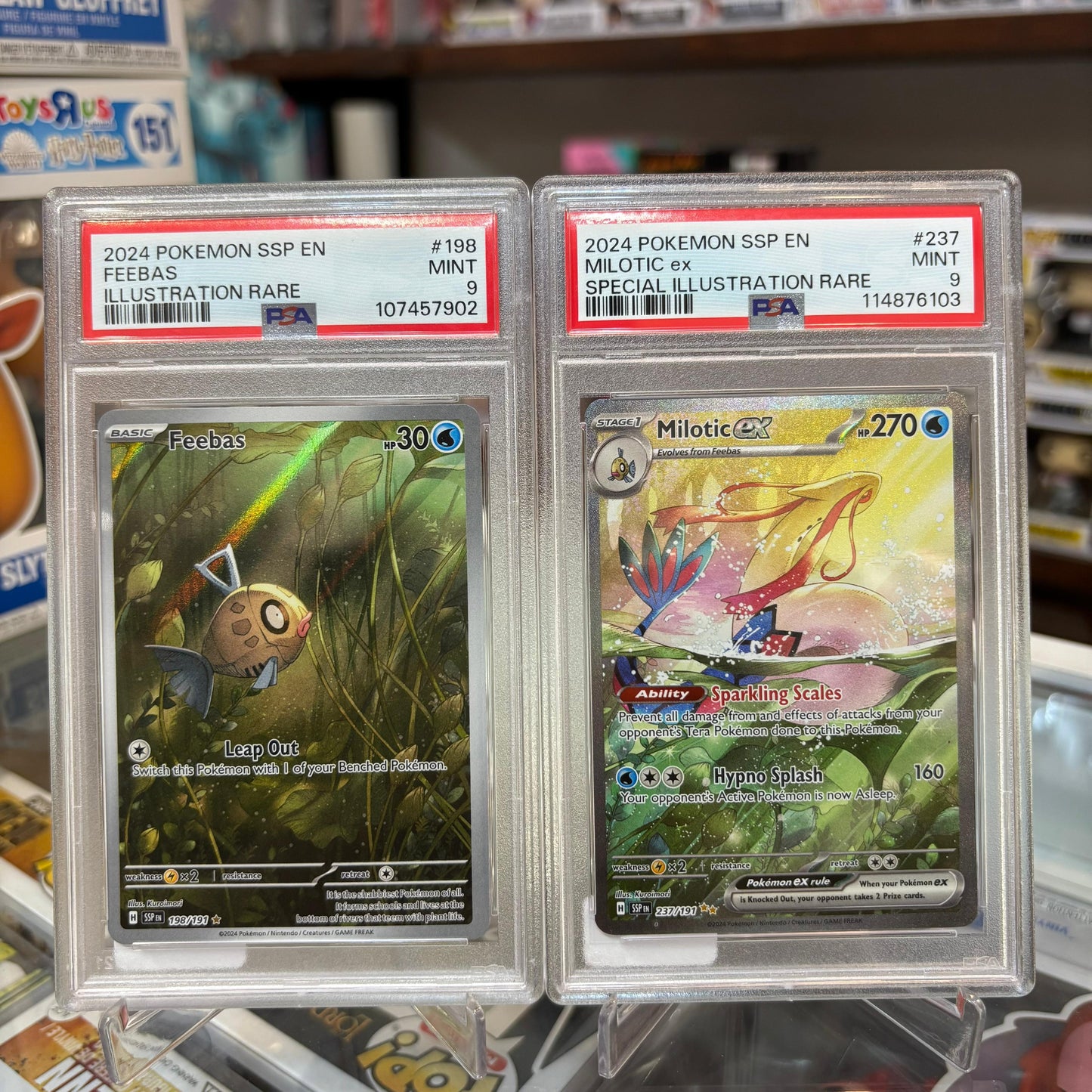 Pokemon TCG - Feebas IR & Milotic Ex SIR [PSA 9 Set of 2]