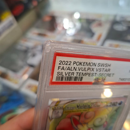 Pokemon TCG - Alolan Vulpix Vstar Secret Rare *Minor Slab Damage* [PSA 9]
