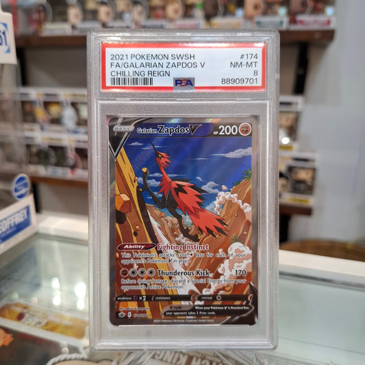 Pokemon TCG - Galarian Zapdos V FA [PSA 8]