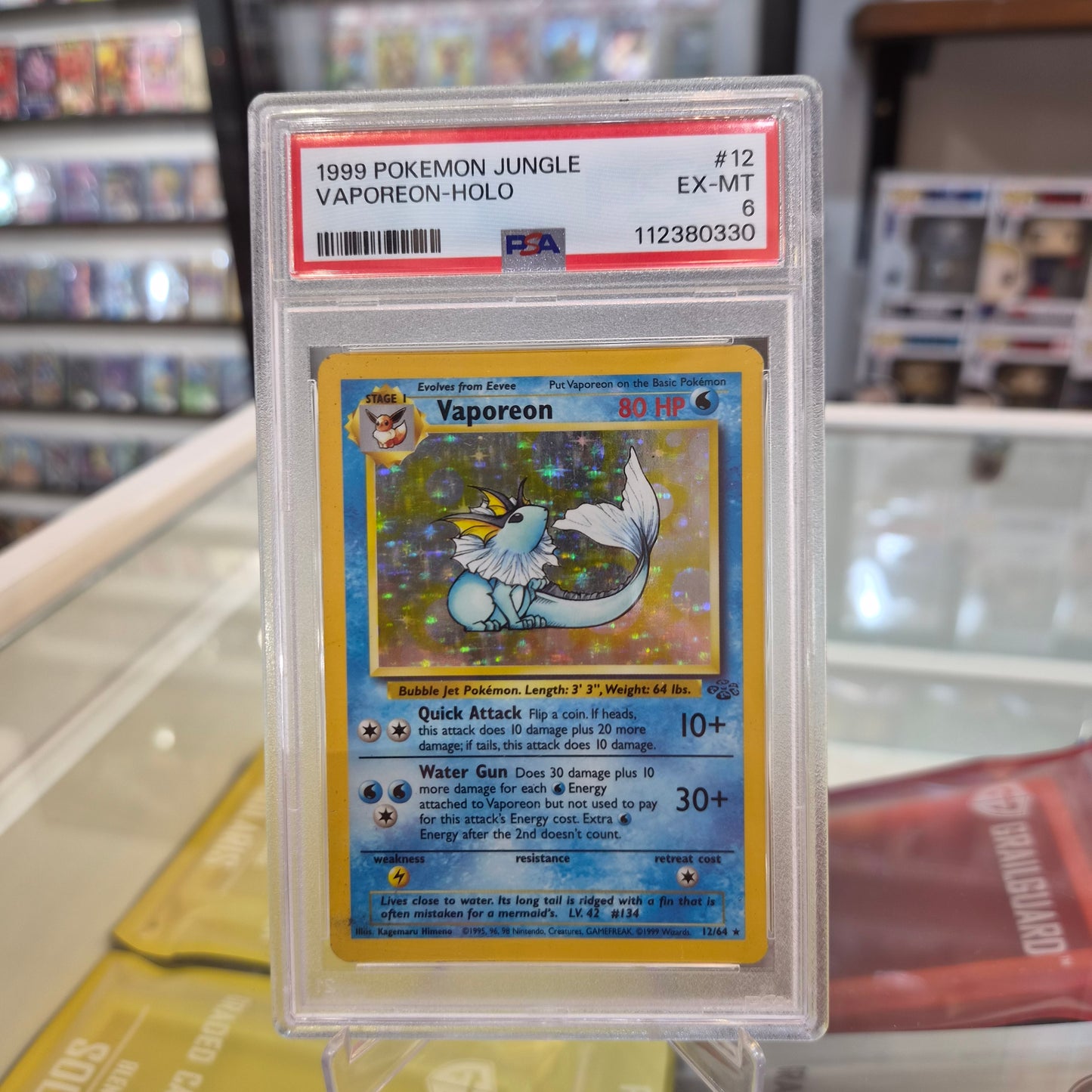 Pokemon TCG - 1999 Vaporeon Holo [PSA 6]