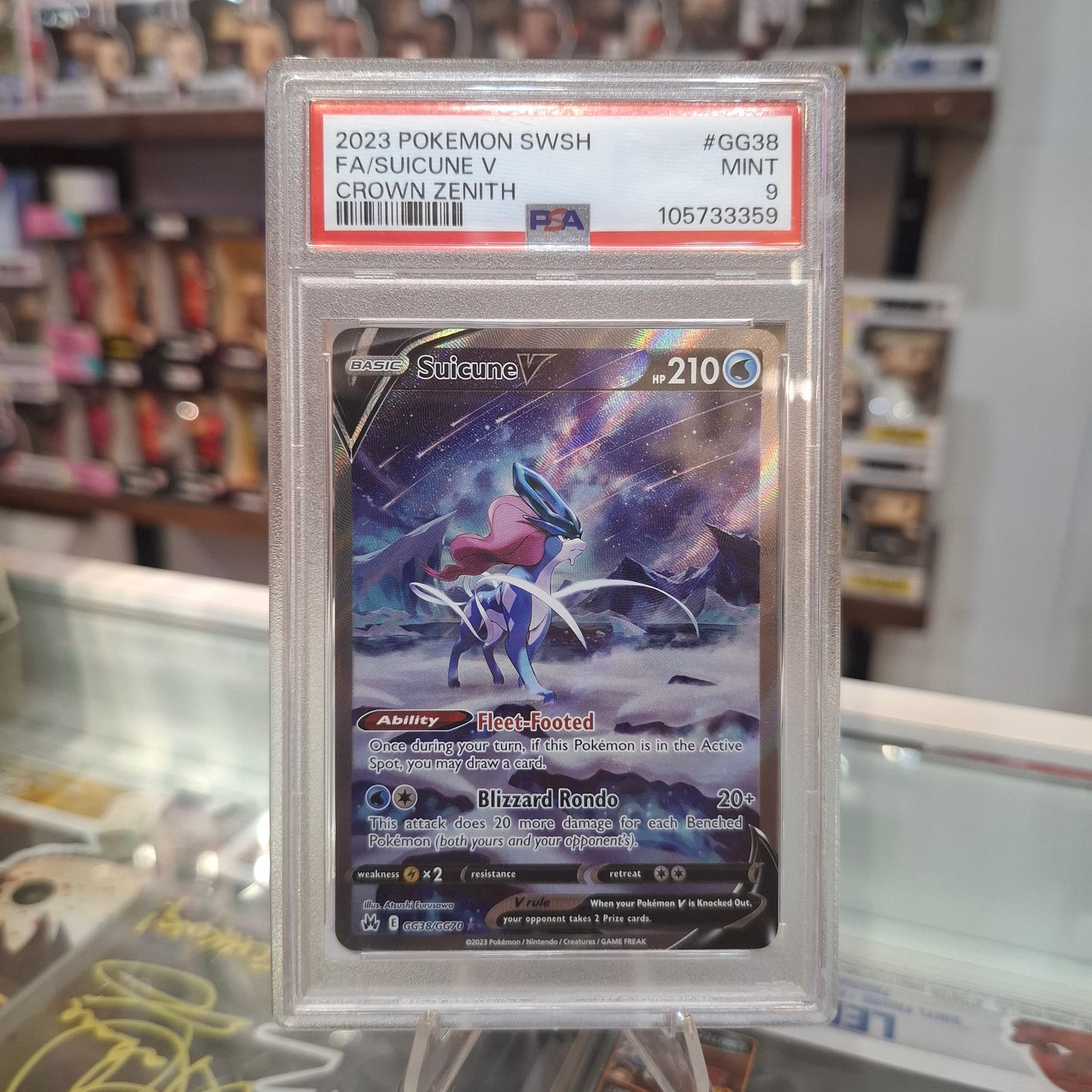 Pokemon TCG - Suicune V FA [PSA 9]
