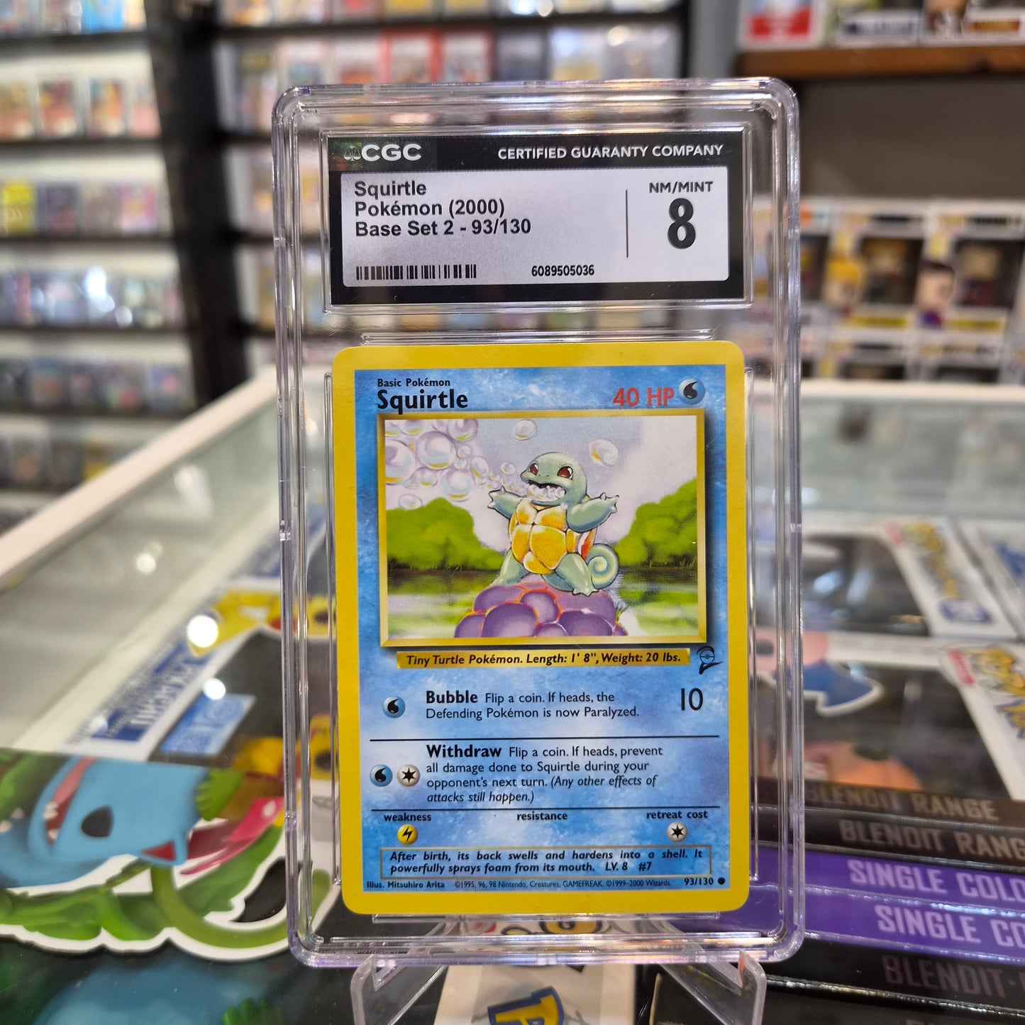 Pokemon TCG - 2000 Squirtle Base Set 2 [CGC 8]