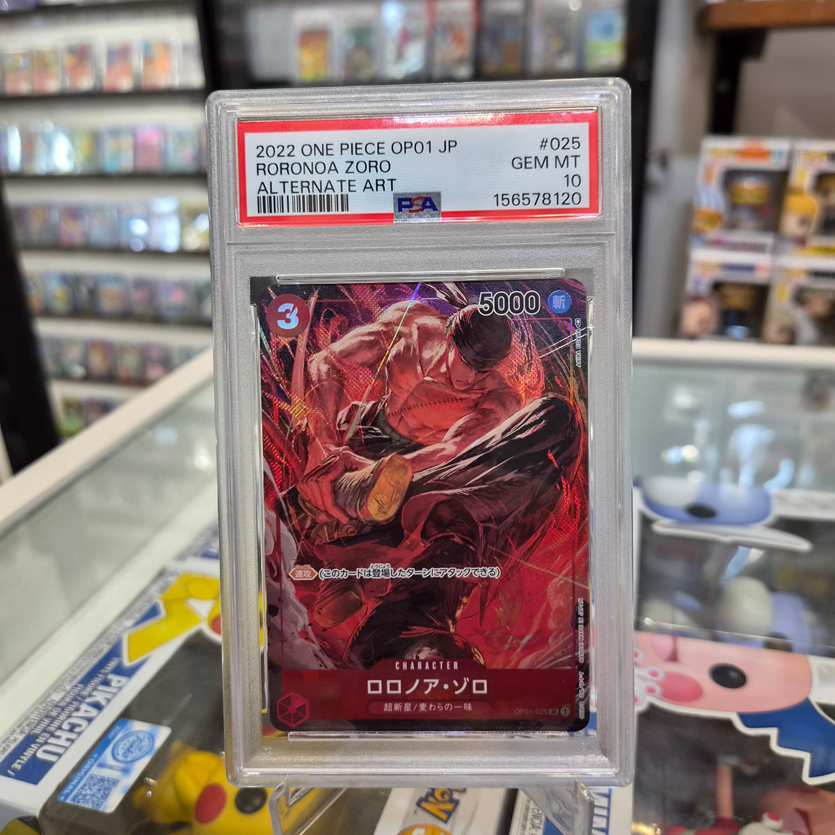 One Piece TCG - 2022 Roronoa Zoro Alt Art OP01 JP [PSA 10]