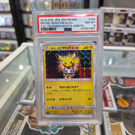 Pokemon TCG - 2018 Pretend Boss Pikachu [PSA 8]
