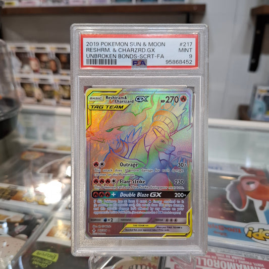 Pokemon TCG - Reshiram & Charizard GX Secret Rare [PSA 9]
