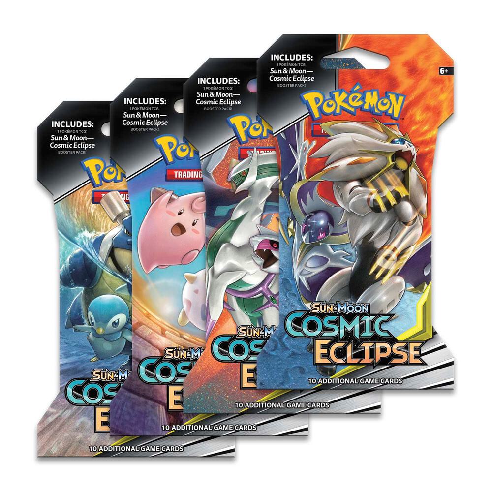 Pokemon TCG - Cosmic Eclipse Sleeved Booster Pack Art Bundle [Set of 4] - (SM12)