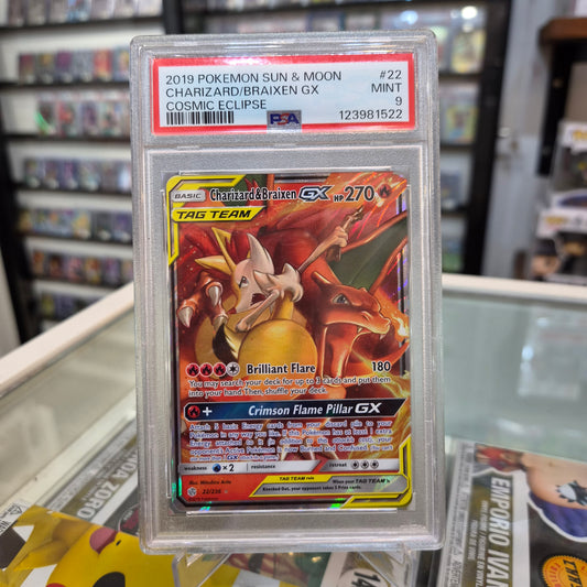 Pokemon TCG - Charizard & Braixen GX [PSA 9]
