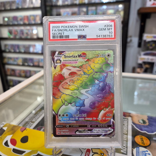 Pokemon TCG - 2020 FA Snorlax VMAX Secret Rare *Minor Slab Damage* [PSA 10]