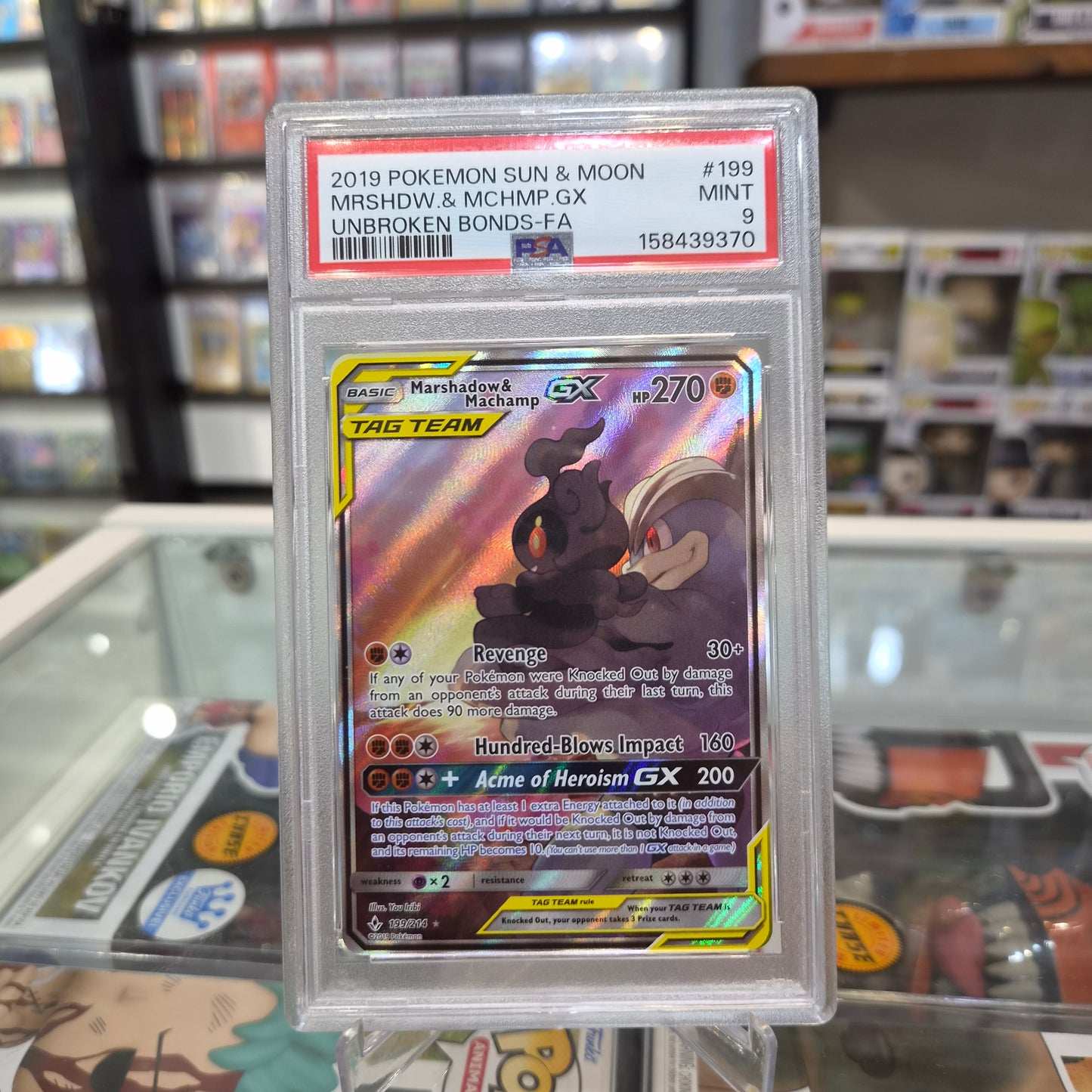 Pokemon TCG - 2019 Marshadow & Machamp GX Tag Team Umbroken Bonds [PSA 9]