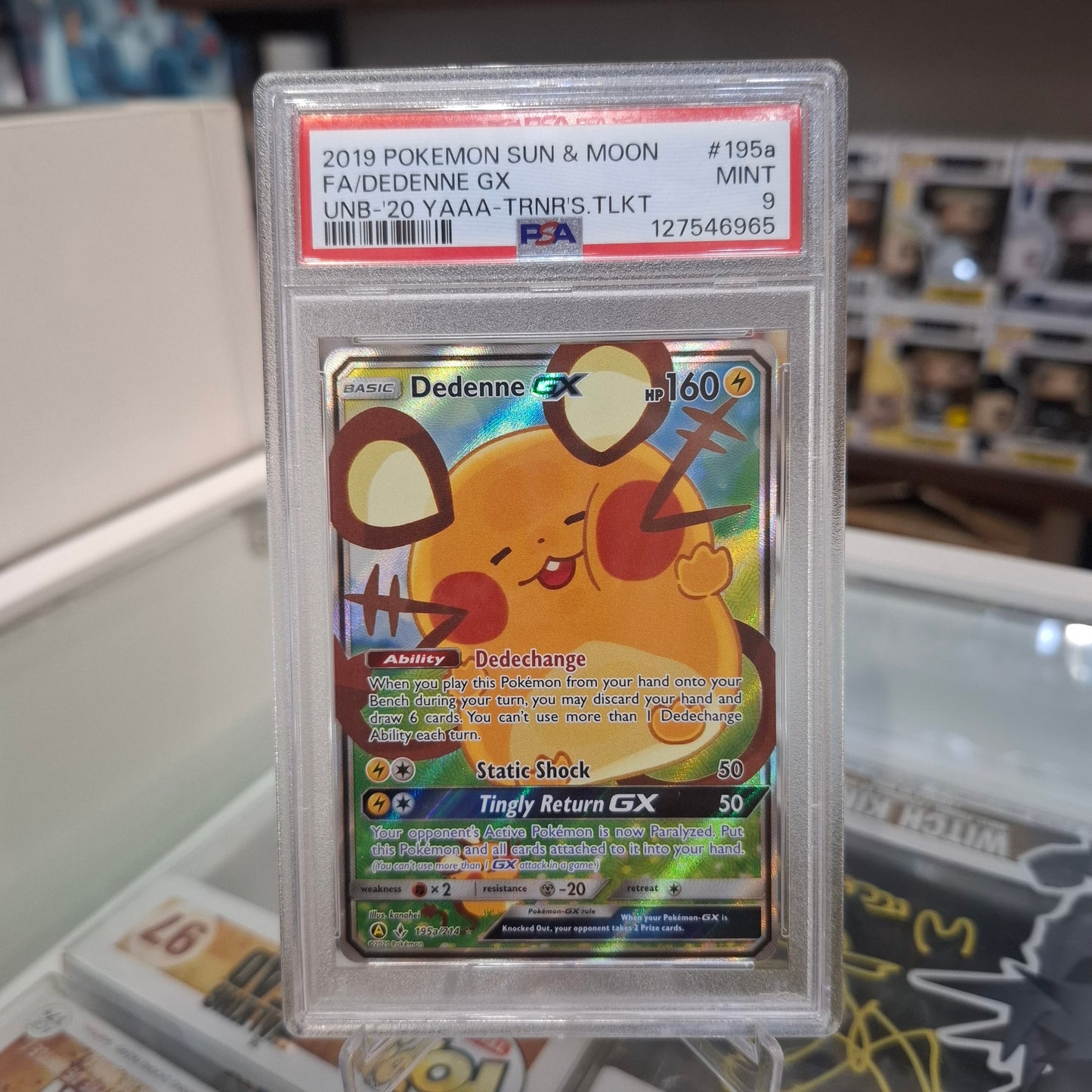 Pokemon TCG - FA Dedenne GX [PSA 9]