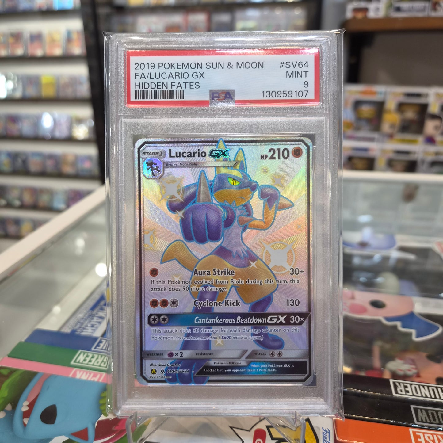 Pokemon TCG - 2019 Shiny Lucario GX [PSA 9]