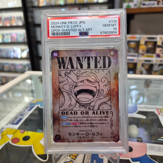 One Piece TCG - 2024 Monkey D Luffy Wanted Alt Art SP JP [PSA 10]