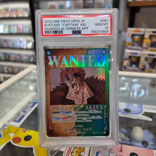 One Piece TCG - 2023 Eustass Kid Wanted Alt Art SP JP [PSA 10]