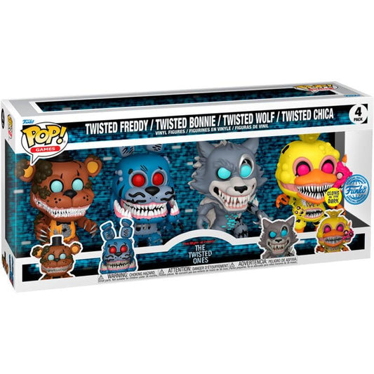 [ONLINE EXCLUSIVE] FNAF - Twisted Freddy, Twisted Bonnie, Twisted Wolf and Twisted Chica [4 Pack Glow in the Dark]