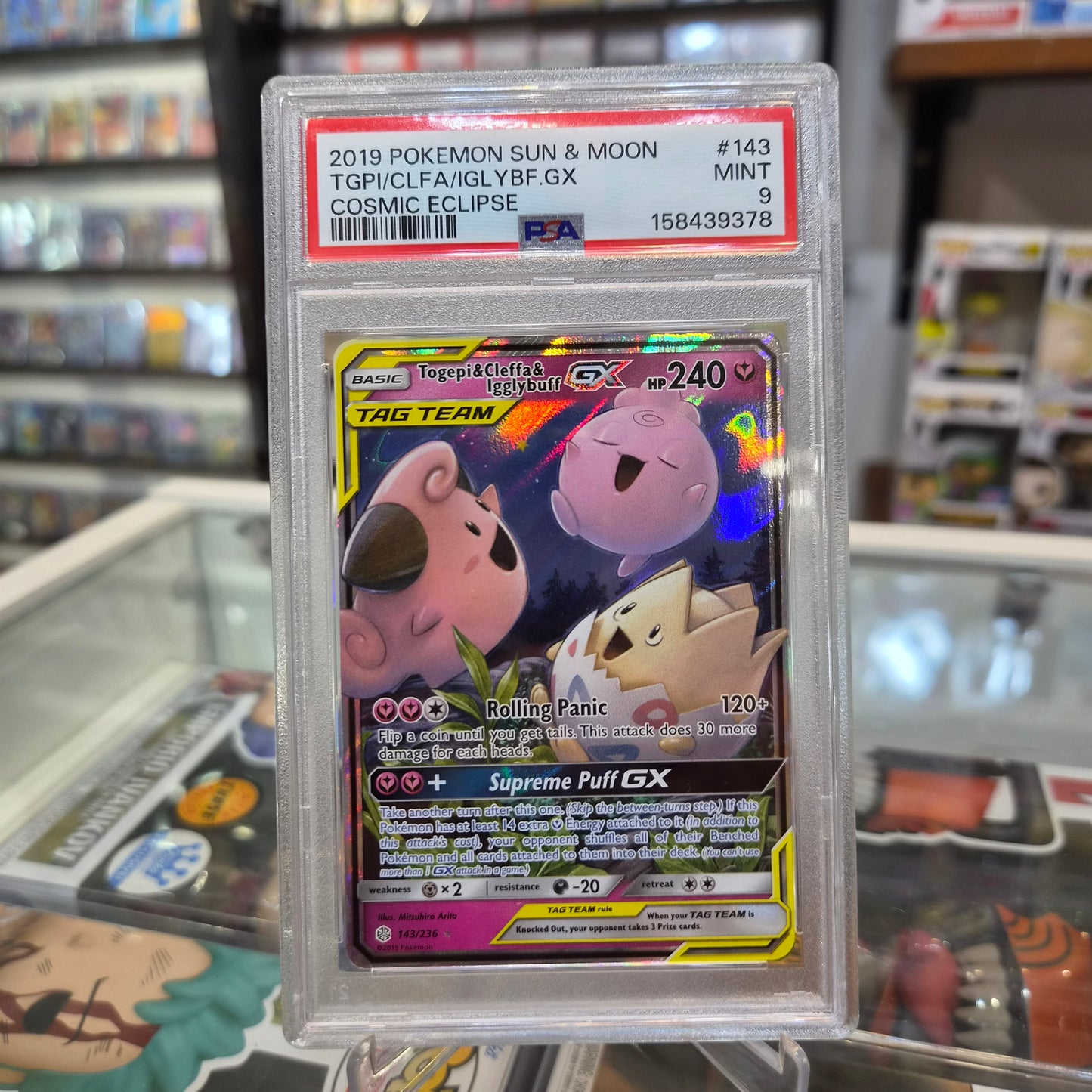 Pokemon TCG - Togepi & Cleffa & Igglybuff GX Tag Team Cosmic Eclipse [PSA 9]