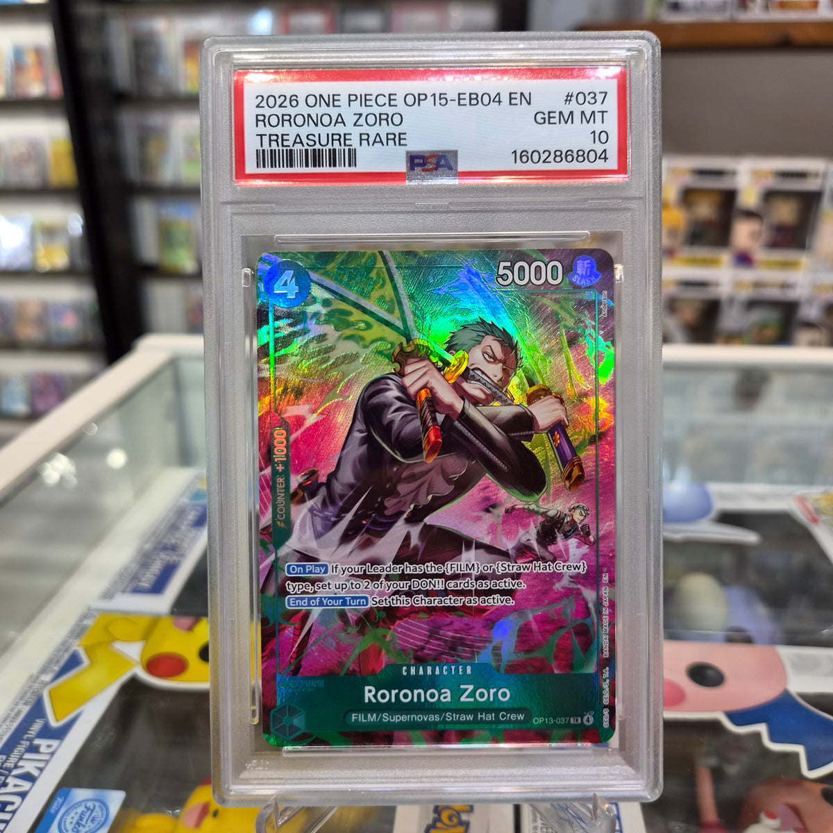 One Piece TCG - Roronoa Zoro Treasure Rare [PSA 10]