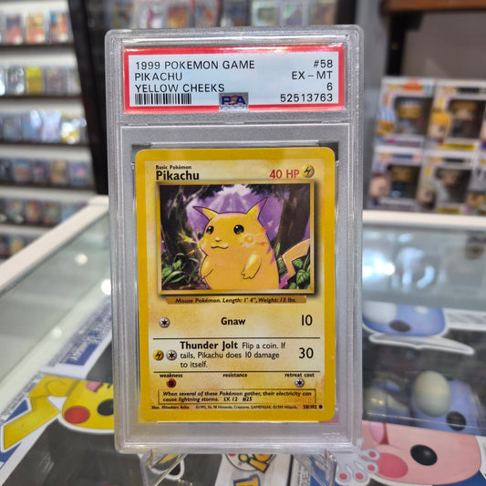Pokemon TCG - 1999 Pikachu Yellow Cheeks [PSA 6]