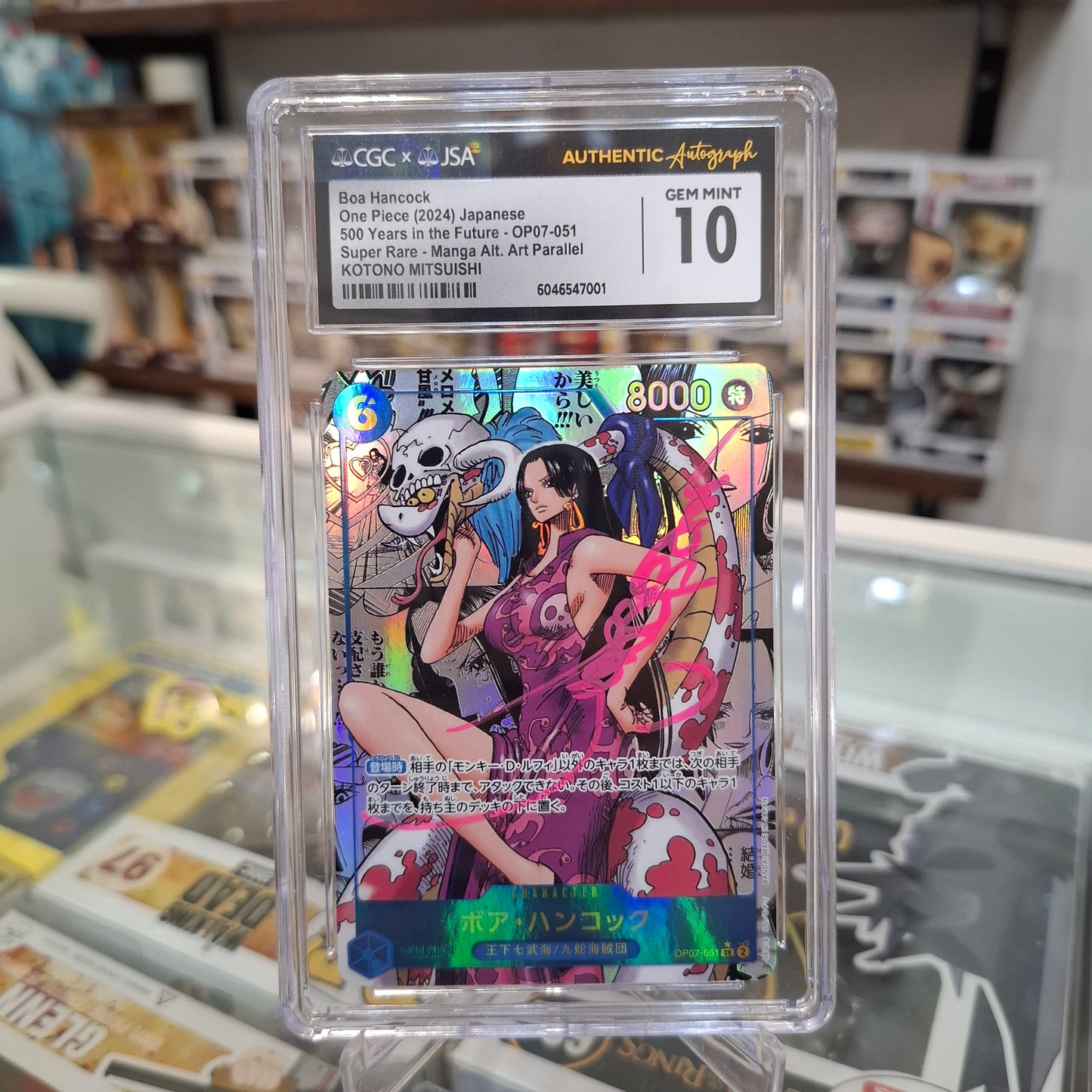 One Piece TCG - Boa Hancock Manga Alt Art [Signed By Kotono Mitsuishi CGC 10]