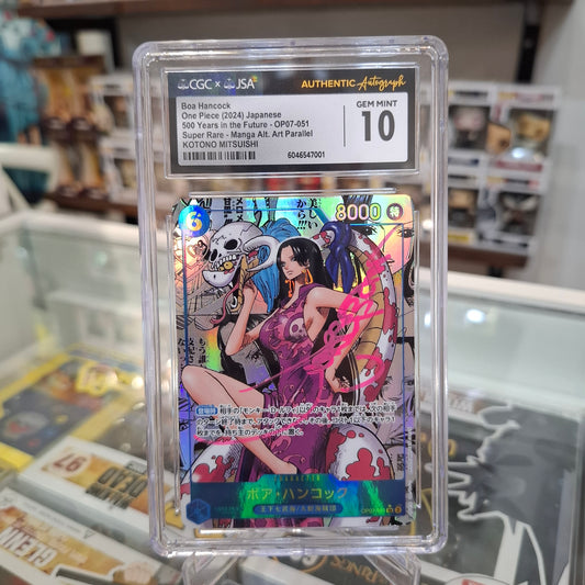 One Piece TCG - Boa Hancock Manga Alt Art [Signed By Kotono Mitsuishi CGC 10]