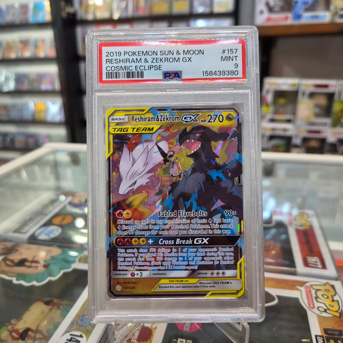 Pokemon TCG - Reshiram & Zekrom GX Tag Team Cosmic Eclipse [PSA 9]