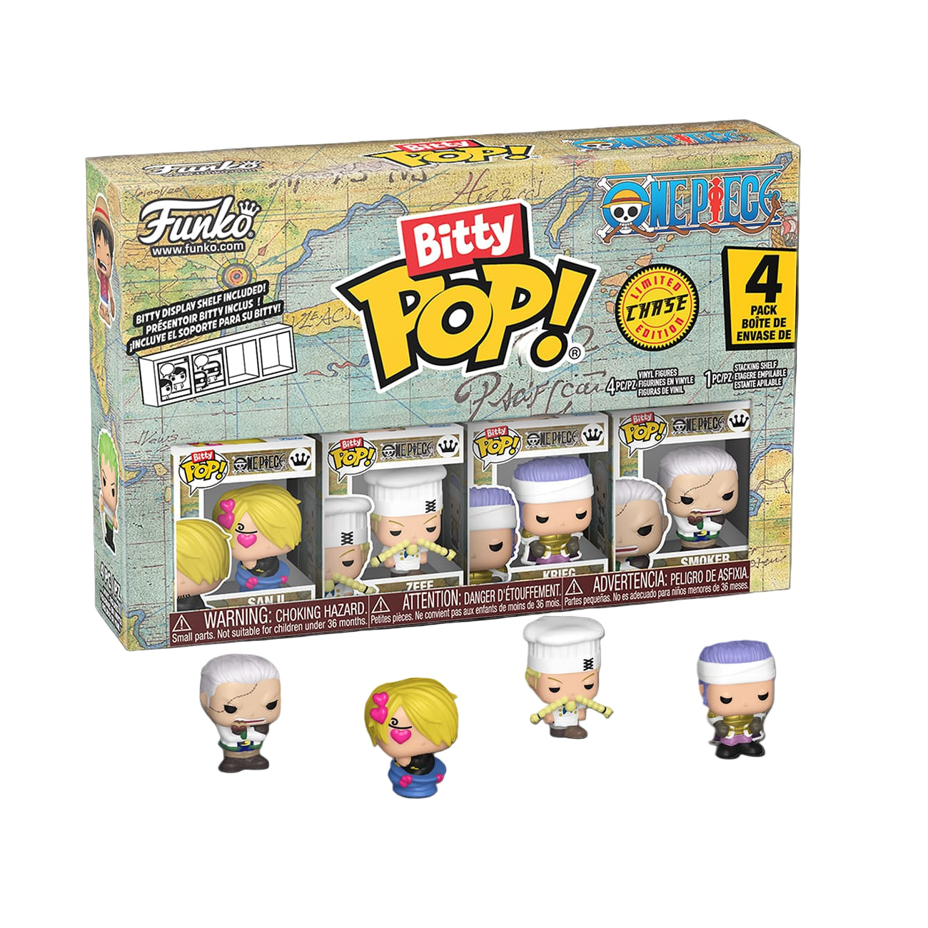 One Piece - Bitty Pop [Sanji/Zeff/Krieg/Smoker](4 Pack)