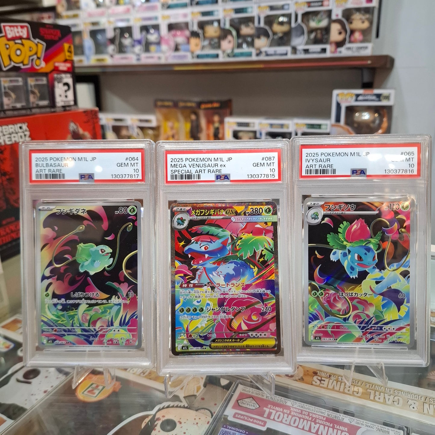Pokemon TCG - Mega Brave Bulbasaur, Ivysaur and Venusaur EX JP [PSA 10 Sequential]