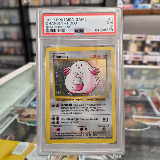 Pokemon TCG - 1999 Chansey Holo Shadowless [PSA 7]