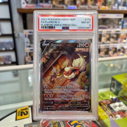 Pokemon TCG - FA Flareon V [PSA 8]
