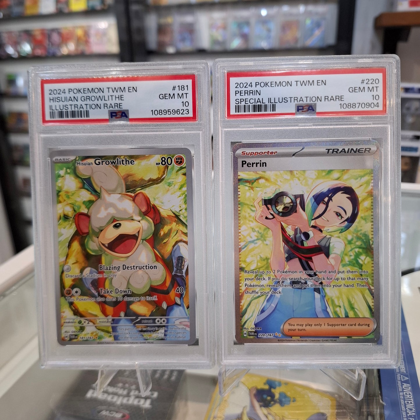 Pokemon TCG - 2024 Perrin SIR & Hisuian Growlithe IR Connecting Arts Set [PSA 10]