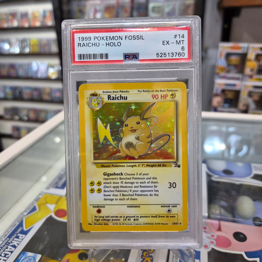 Pokemon TCG - 1999 Raichu Fossil Holo [PSA 6]