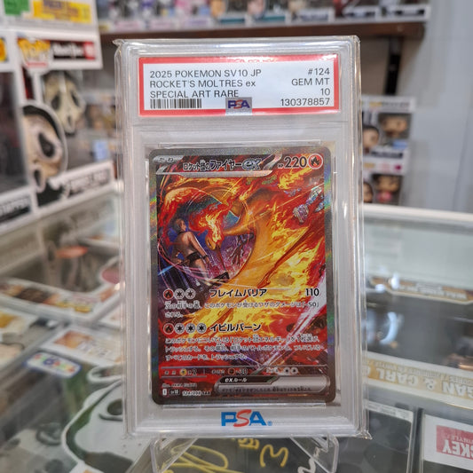 Pokemon TCG - Rocket's Moltres EX SAR [PSA 10]