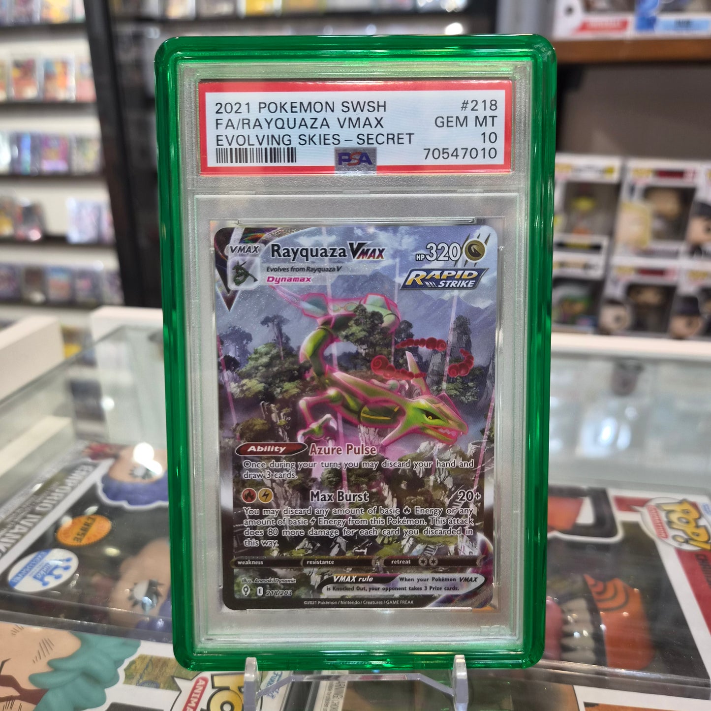 Pokemon TCG - 2021 FA Rayquaza VMAX Evolving Skies Secret [PSA 10]
