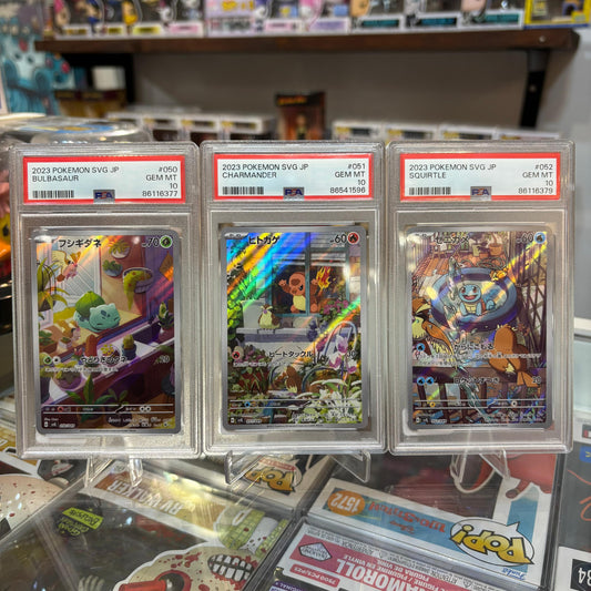 Pokemon TCG - Bulbasaur, Charmander & Squirtle SVG JP [PSA 10]