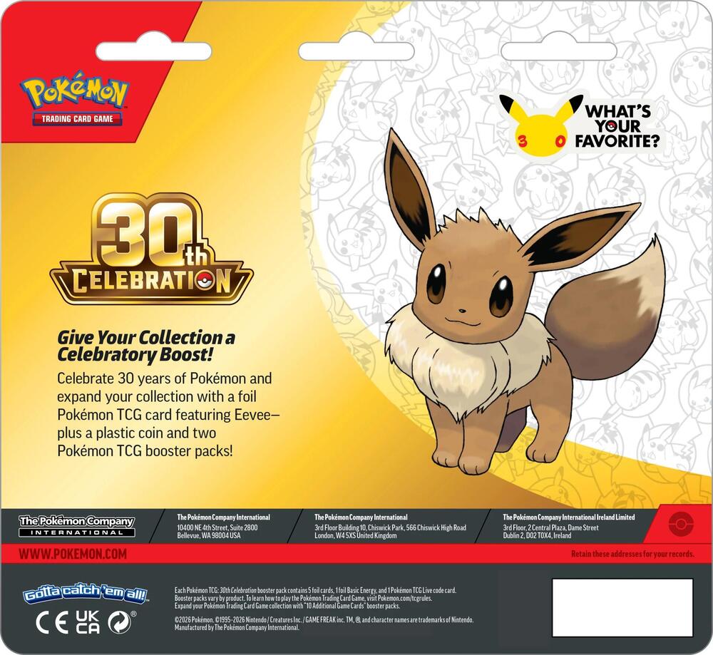 Pokemon TCG - 30th Anniversary Celebration 2 Packs Blister